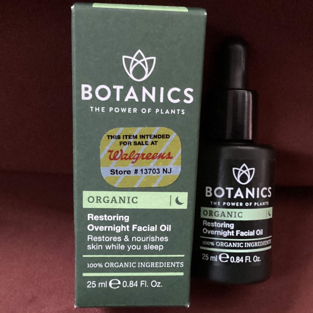Botanics Organic Restoring Overnight Facial Oil, 0.84 fl oz NEW
